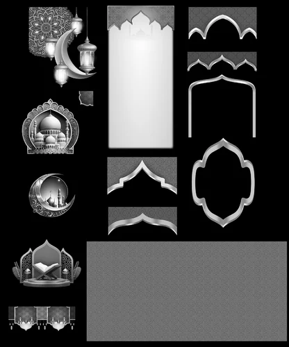 Рамки, фон, коран, полумесяц