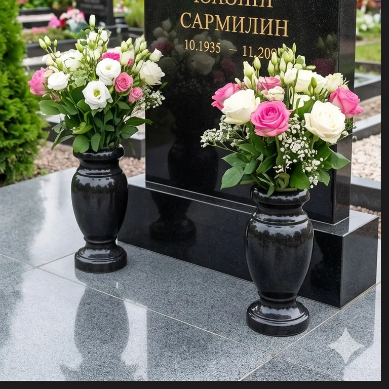 Гранитные вазы для цветов на участке в Ростове-на-Дону