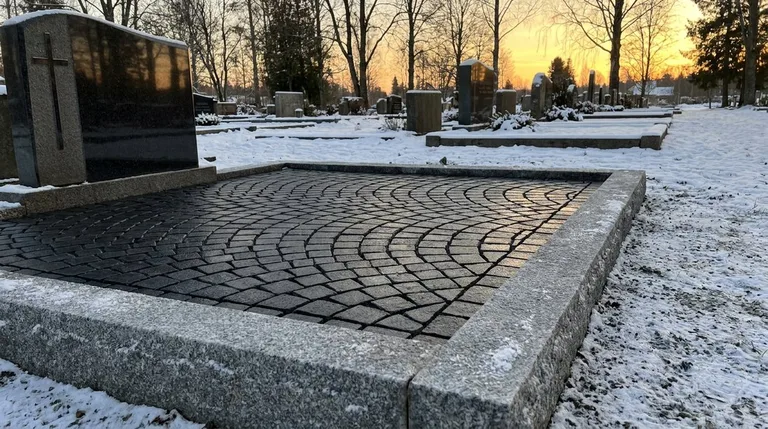 Гранитная брусчатка на могильном участке, образец ПМ005 в Ростове-на-Дону