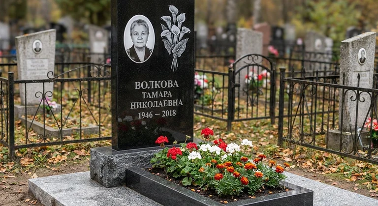 Гравировка калл на памятник в Ростове-на-Дону — пример работы на граните