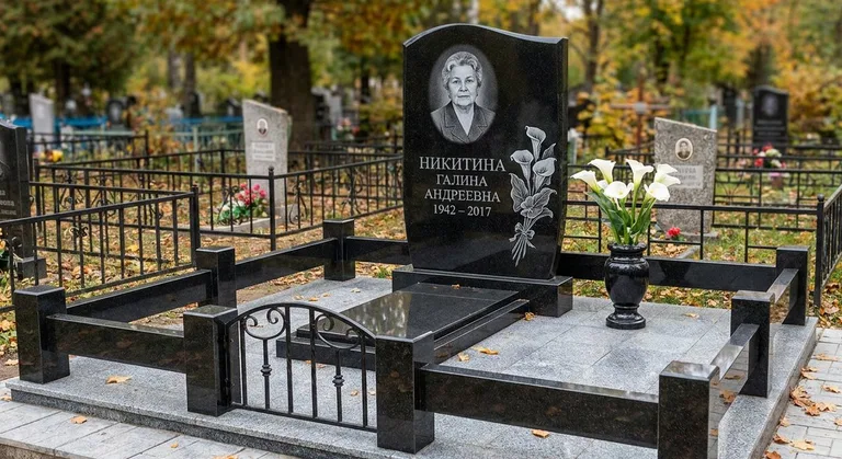 Памятник с гравировкой калл — выполненная работа «Никитина» в Ростове-на-Дону