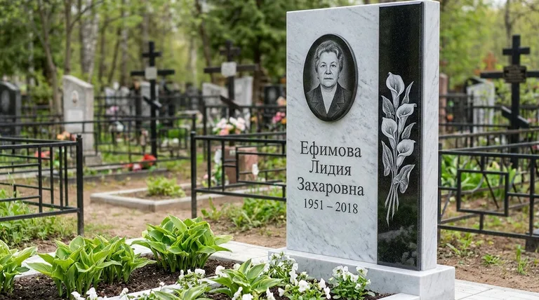 Памятник с гравировкой калл — выполненная работа «Ефимова» в Ростове-на-Дону
