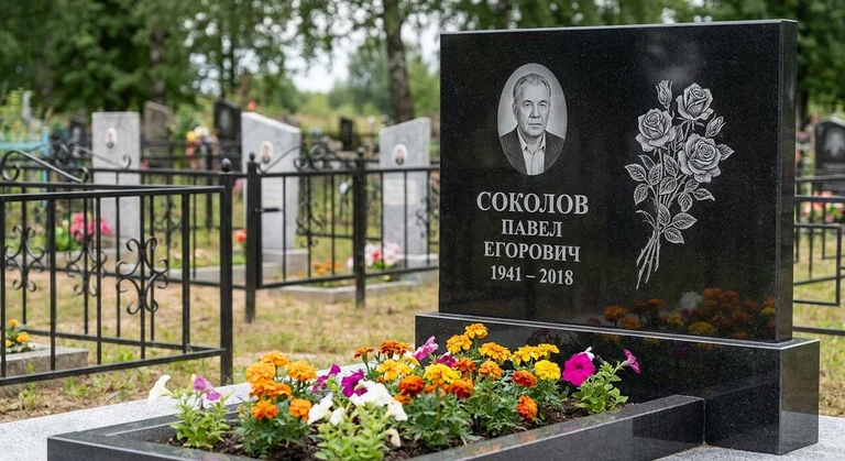 Гравировка роз на памятник в Ростове-на-Дону — пример работы на граните