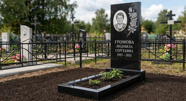 Памятник с гравировкой роз — выполненная работа «Громова» в Ростове-на-Дону