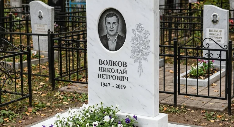 Памятник с гравировкой роз — выполненная работа «Волков» в Ростове-на-Дону