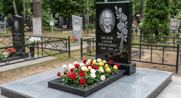 Гравировка цветов на памятник в Ростове-на-Дону — розы на граните