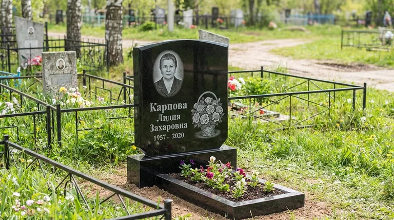 Памятник с гравировкой роз — выполненная работа «Карпова» в Ростове-на-Дону