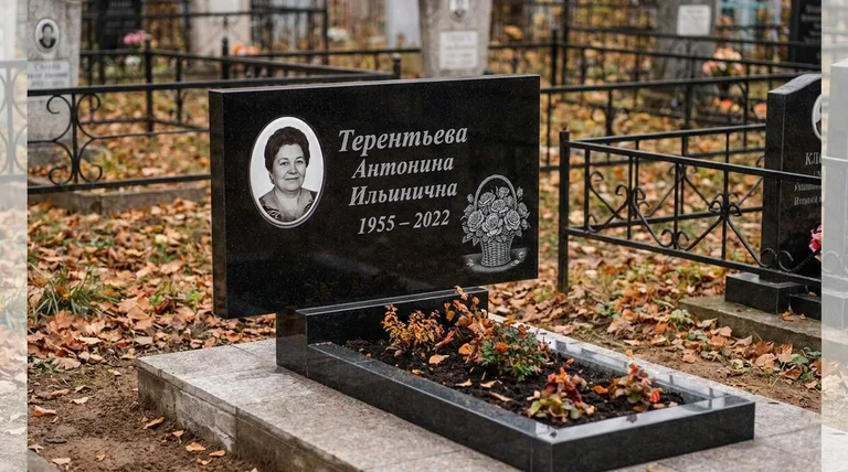 Памятник с гравировкой роз — выполненная работа «Терентьева» в Ростове-на-Дону