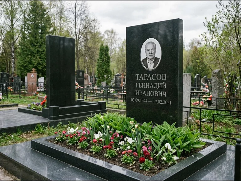 Керамический портрет на габбро-диабазе в Ростове-на-Дону