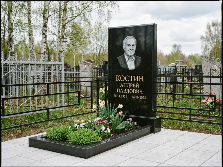 Гравировка портрета на чёрном граните — выполненная работа 15 в Ростове-на-Дону