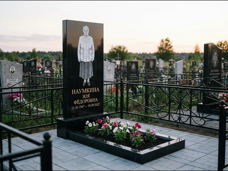 Гравировка портрета на чёрном граните — выполненная работа 18 в Ростове-на-Дону