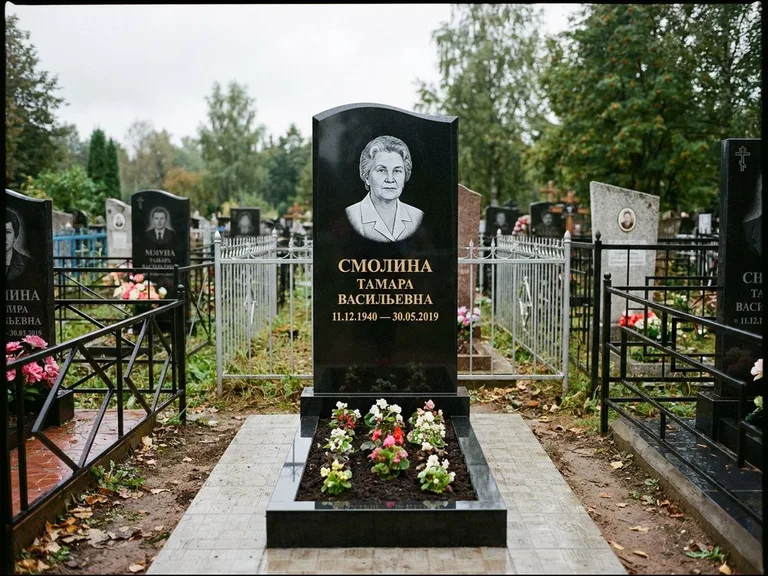 Гравировка портрета на чёрном граните — выполненная работа 22 в Ростове-на-Дону