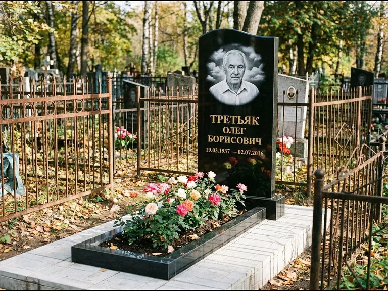 Гравировка портрета на чёрном граните — выполненная работа 23 в Ростове-на-Дону