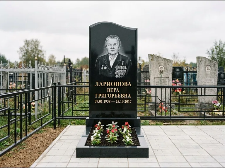 Гравировка портрета на чёрном граните — выполненная работа 28 в Ростове-на-Дону