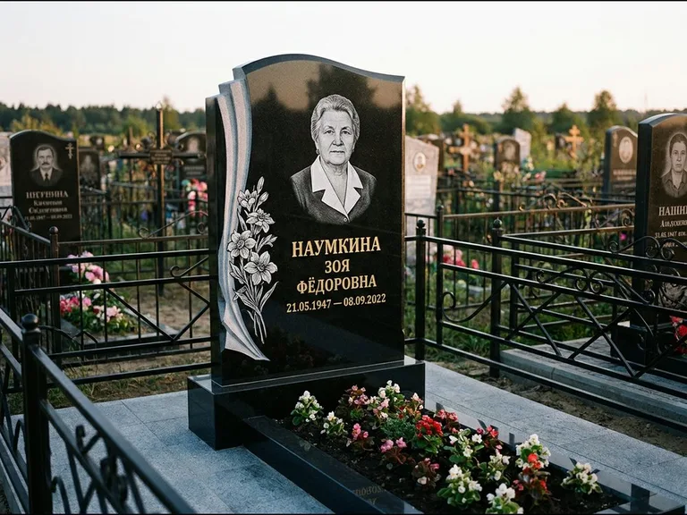 Гравировка портрета на чёрном граните — выполненная работа 6 в Ростове-на-Дону