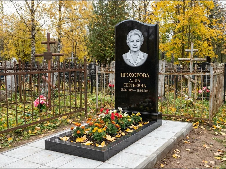 Гравировка портрета на чёрном граните — выполненная работа 8 в Ростове-на-Дону
