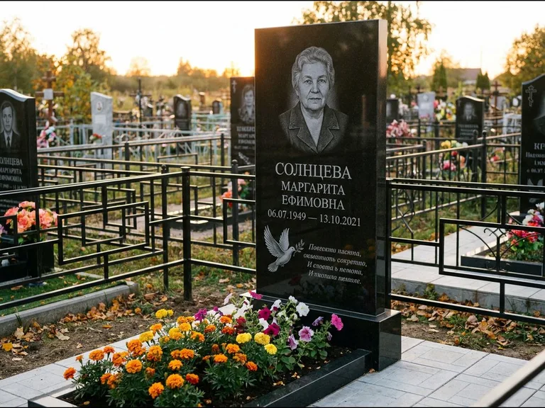 Памятник с гравировкой голубей — гравировка голубя с оливковой ветвью рядом с эпитафией, работа «Солнцева» в Ростове-на-Дону
