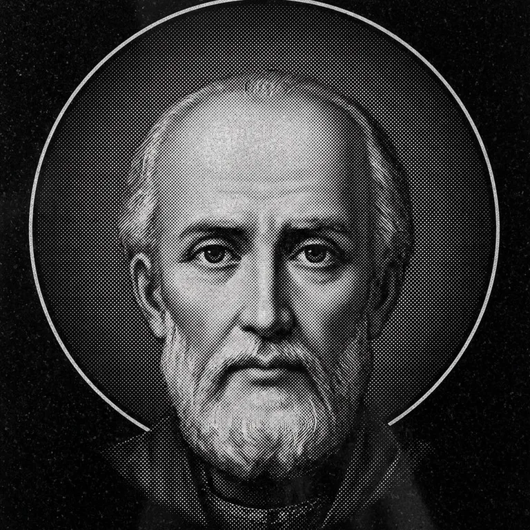 Эскиз иконы: Николай Чудотворец (полутон) — объёмный лик святителя, гравировка на памятник в Ростове-на-Дону