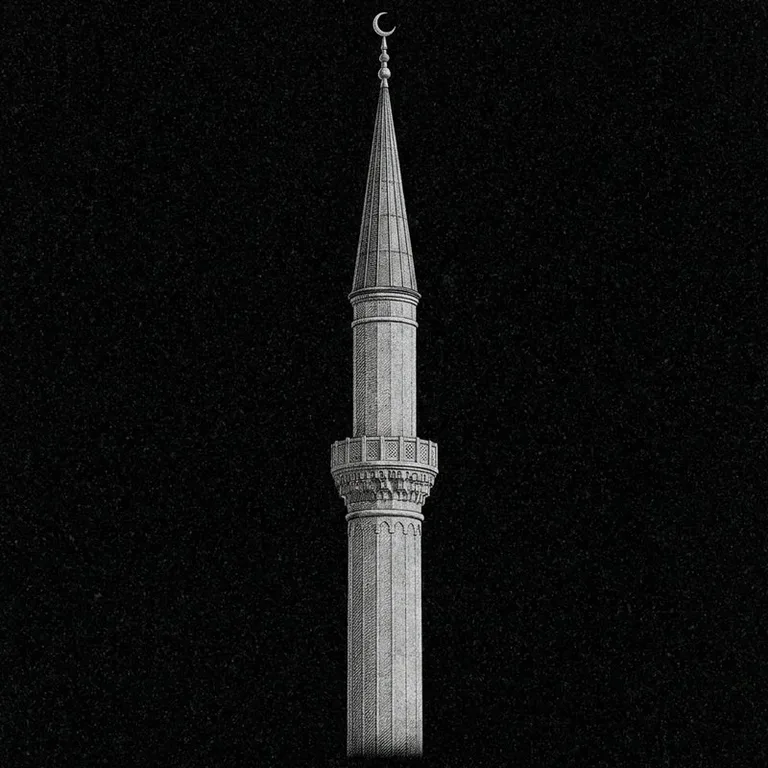Эскиз: Минарет (фотореализм) — одиночный минарет с полумесяцем в Ростове-на-Дону