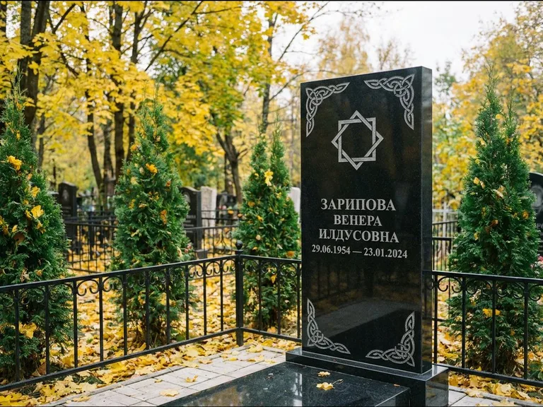Мусульманский памятник — руб аль-хизб с восточной плетёнкой, работа «Зарипова» в Ростове-на-Дону
