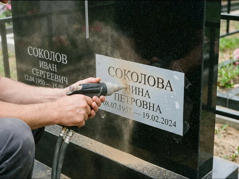 Догравировка ФИО и дат — гравировка с выездом на кладбище в Ростове-на-Дону