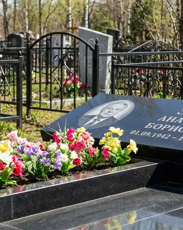 Премиум памятник под ключ с мощением и оградой в Ростове-на-Дону
