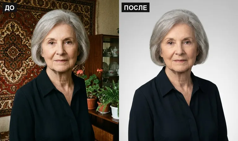 Ретушь фото на памятник — замена фона: до и после в Ростове-на-Дону