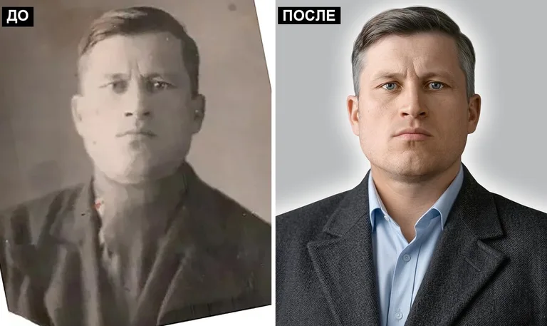 Ретушь фото на памятник — замена одежды: до и после в Ростове-на-Дону
