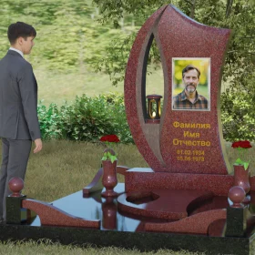 Гранитный или мраморный вертикальный памятник светский - П078