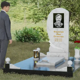 Гранитный или мраморный вертикальный памятник светский - П080