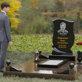 Светский гранитный вертикальный памятник - П106