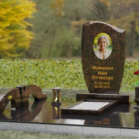 Гранитный вертикальный светский памятник - П156