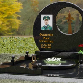 Памятник из гранита и металла горизонтальный - П185