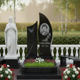 Вертикальный светский памятник из гранита/мрамора - ПН105