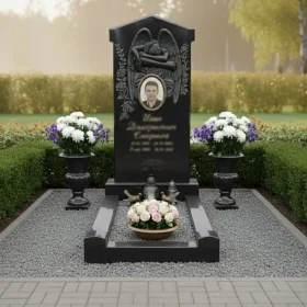 Гранитный мемориальный комплекс светский вертикальный - ПН132