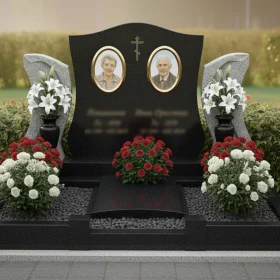 Гранитный памятник с крестом вертикальный - ПН199