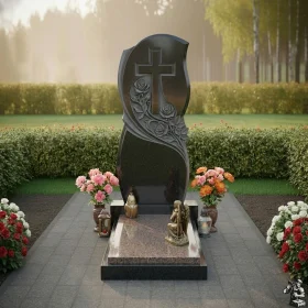 Гранитный памятник православный с крестом - ПН277