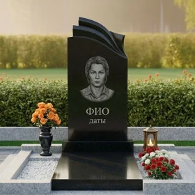Вертикальный гранитный светский памятник-комплекс - ПН445