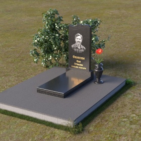 Светский вертикальный памятник из гранита габбро-диабаз - ПВ064