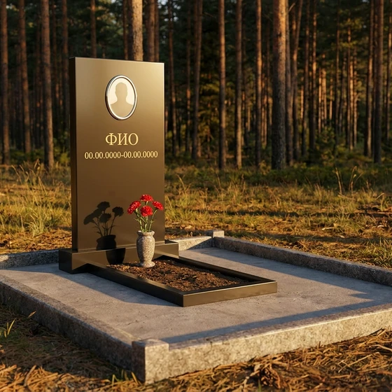 Памятник из полимера с цветами
