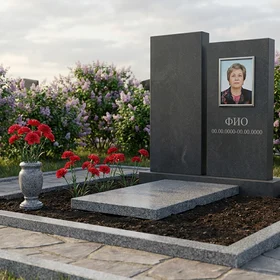 Памятник из базальта вертикальный с полированной поверхностью