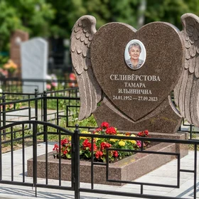 Памятник с крылом ангела из дымовского гранита