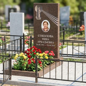 Памятник с горящей свечой из дымовского гранита