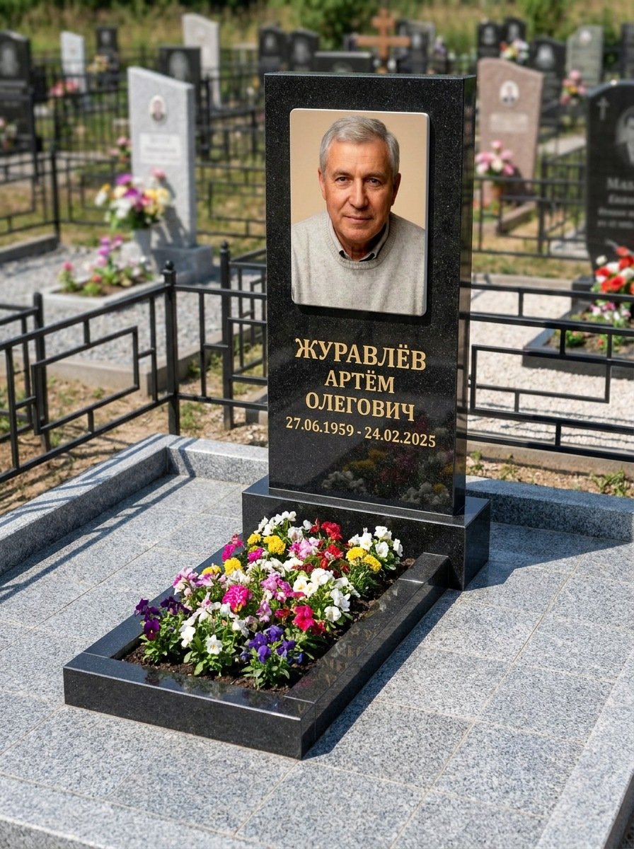 Портрет на памятнике в Ростове-на-Дону — Выцветшее фото восстановили — керамогранит 180×240 мм