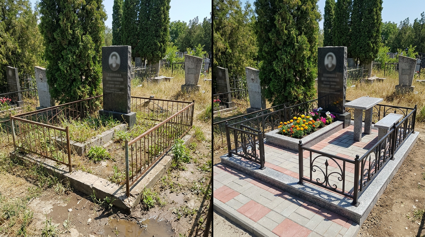 Благоустройство могилы в Ростове-на-Дону — пример 2