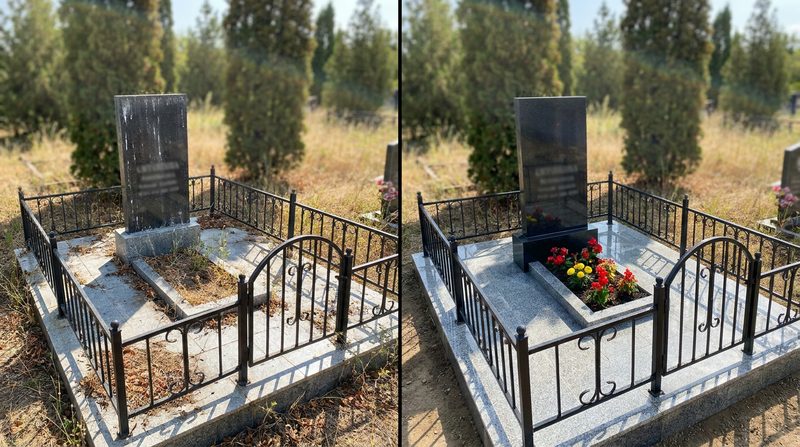 Уборка могилы в Ростове-на-Дону — пример 2